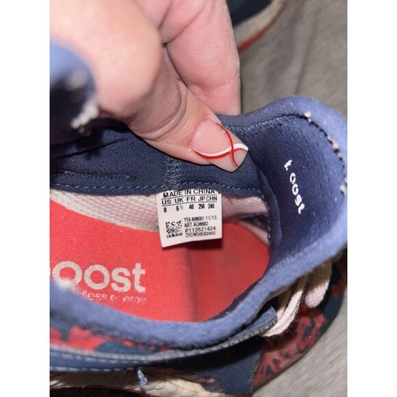 Adidas Pure Boost X Red And Blue Floral Arch Support Athletic Sneakers Size 8 - Picture 7 of 7